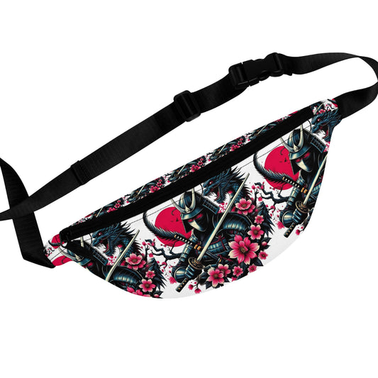 Cool Samurai Art Fanny Pack, Hip Bag, Festival Essential, Sporty Accessory, Travel Companion, Streetwear Fashion