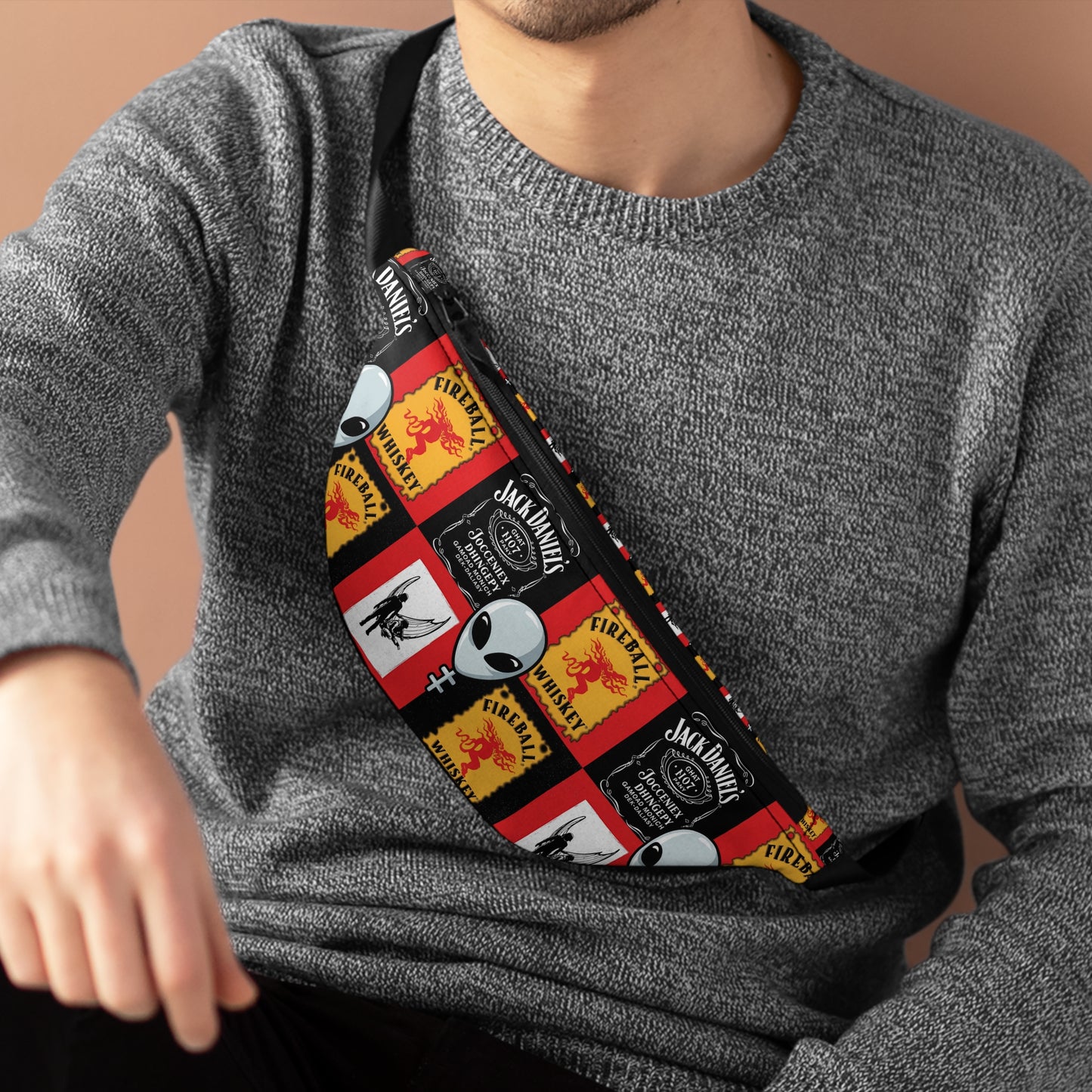 Jack Daniel's Alien Fanny Pack, Fun Festival Accessory, Gift for Whiskey Lovers, Casual Travel Bag, Unique Party Fanny Pack