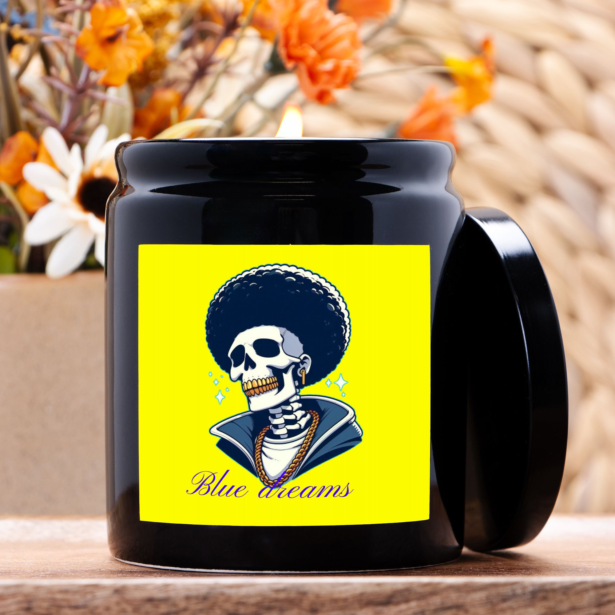 Candle Ceramic 8oz (Black)