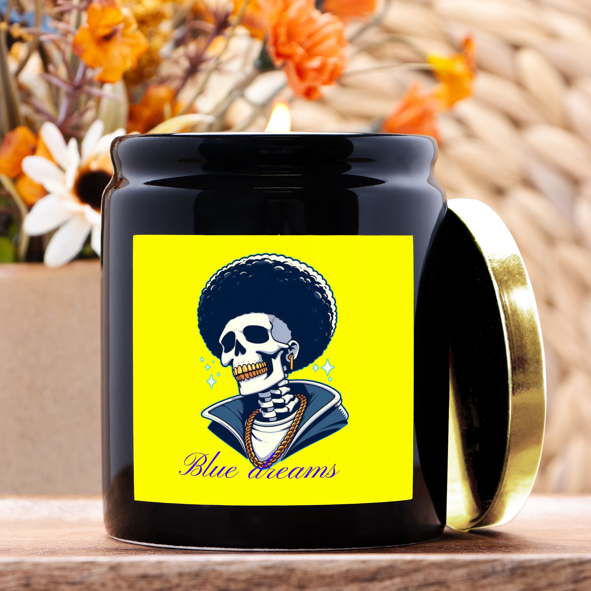 Candle Ceramic 8oz (Black)