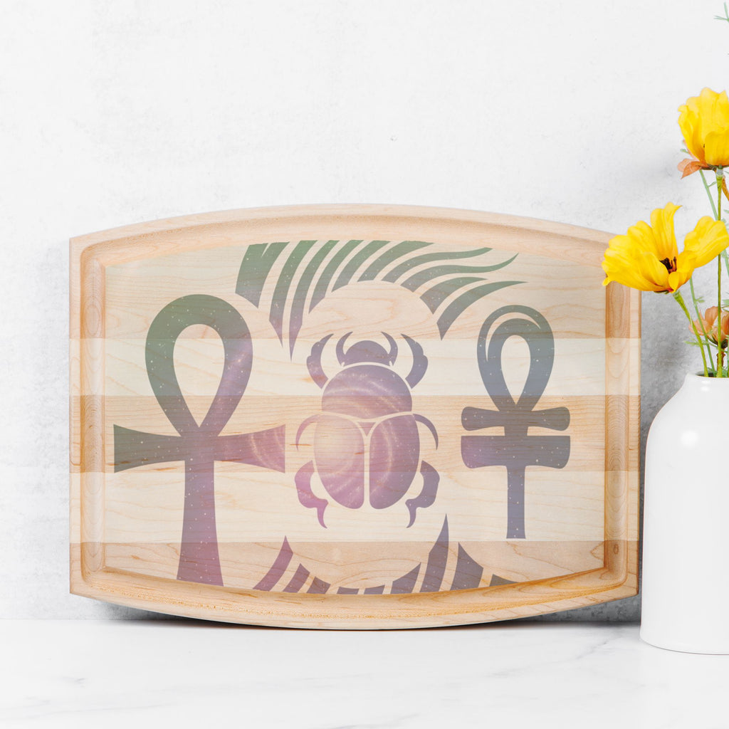 Arched Wood Cutting Board with Groove - 12" x 9"