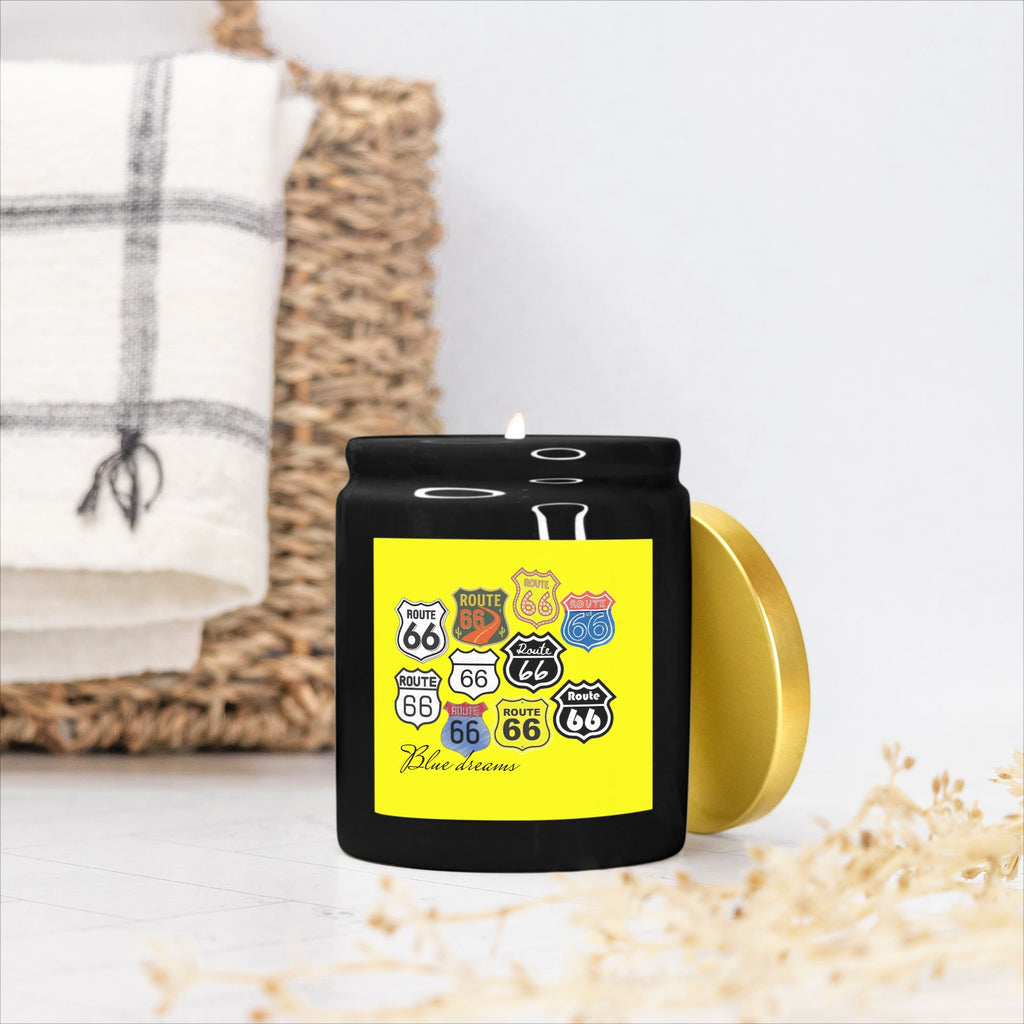 Candle Ceramic 8oz (Black)