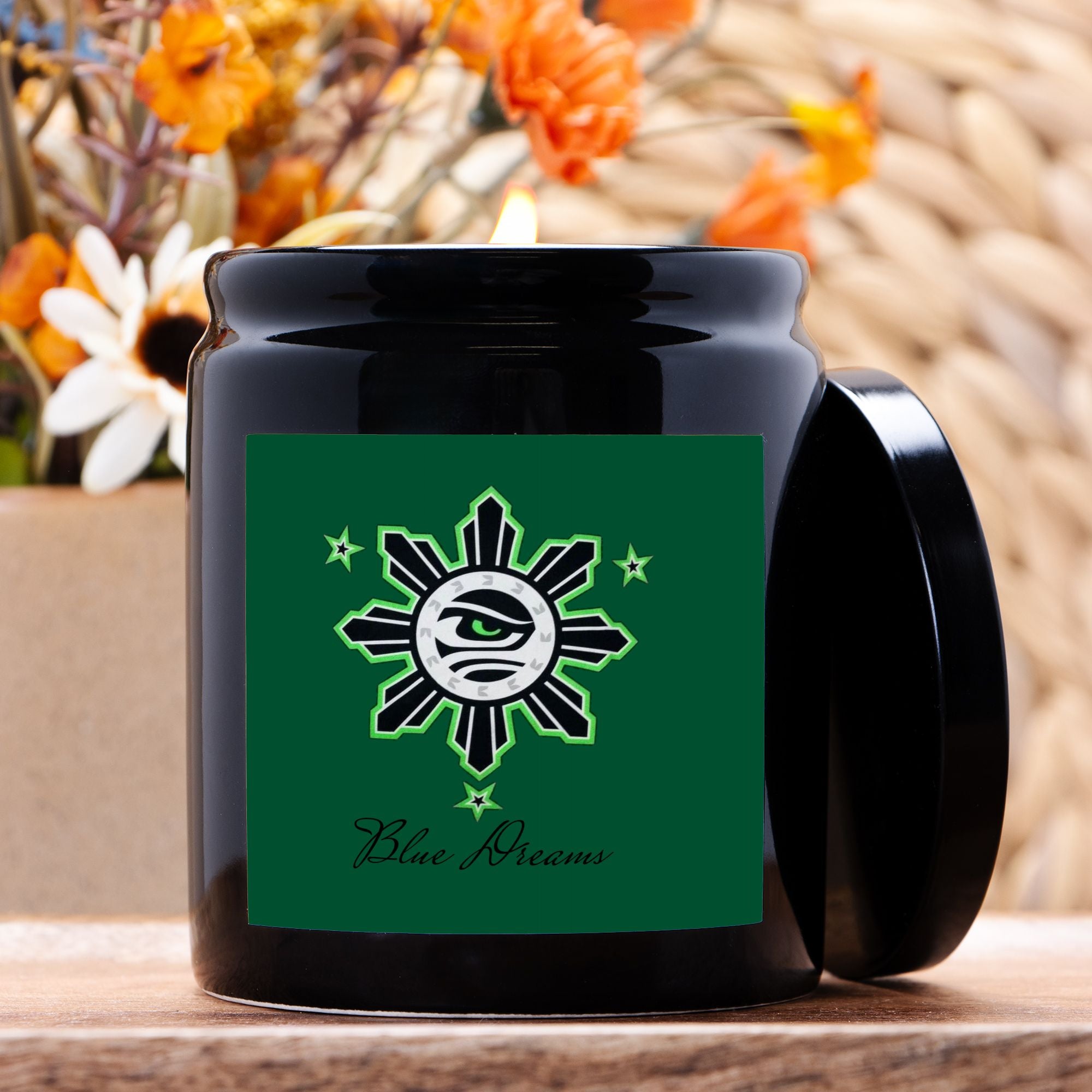 Candle Ceramic 8oz (Black)