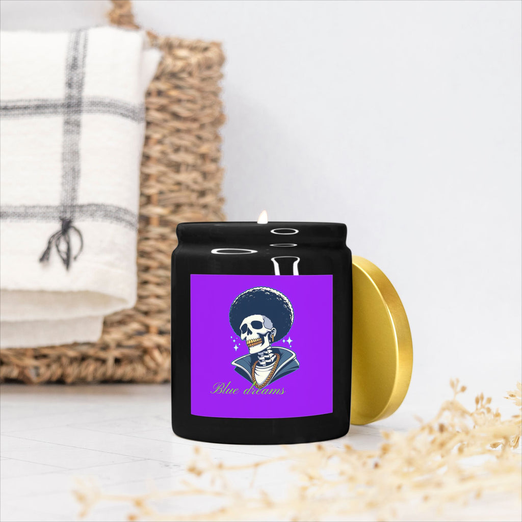 Candle Ceramic 8oz (Black)